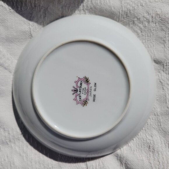 CASTLECOURT Fine China Rose Glow Pattern 5.5" Berry Bowl Plate Set of 4 - Picture 4 of 4